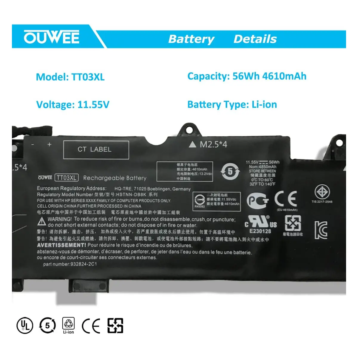 HP Battery TT03XL image 3