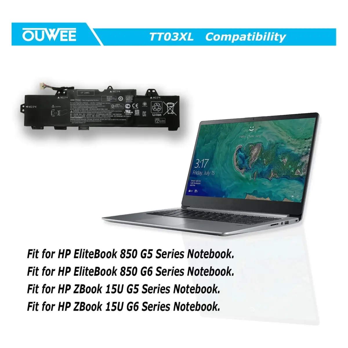 HP Battery TT03XL image 4