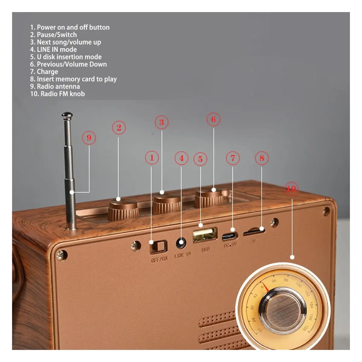 Portable Retro Bluetooth Speaker image 2