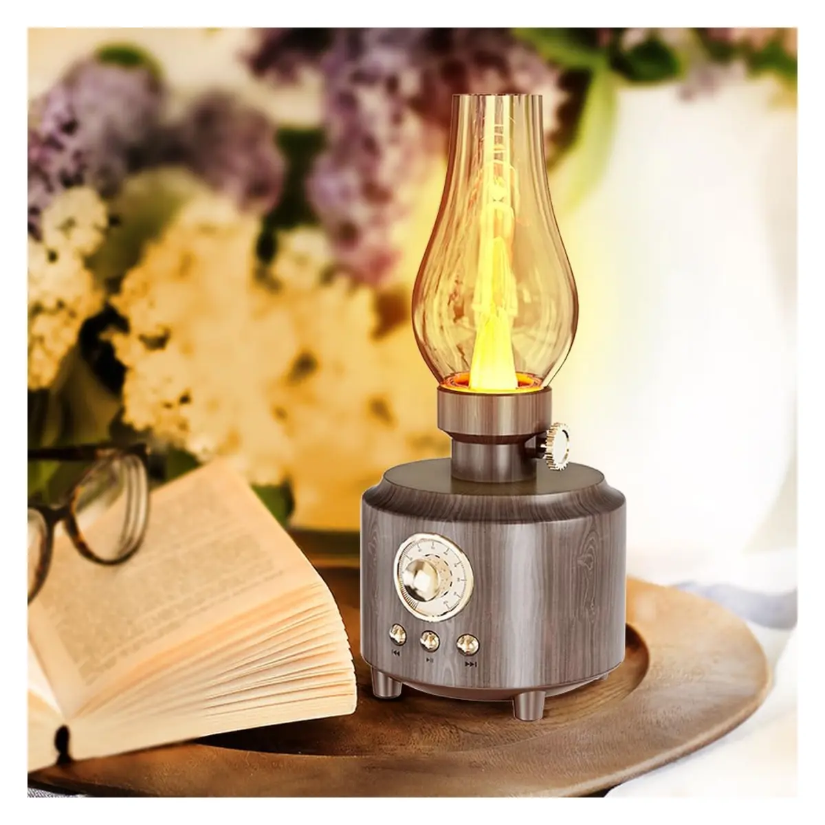 Retro Design Speaker with Flame Light image 2