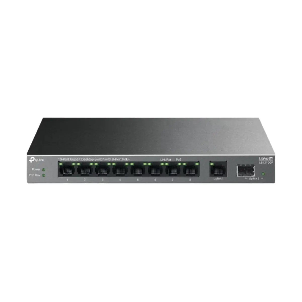 TP-Link 10-Port Gigabit Desktop Switch with 8-Port PoE+ | LS1210GP