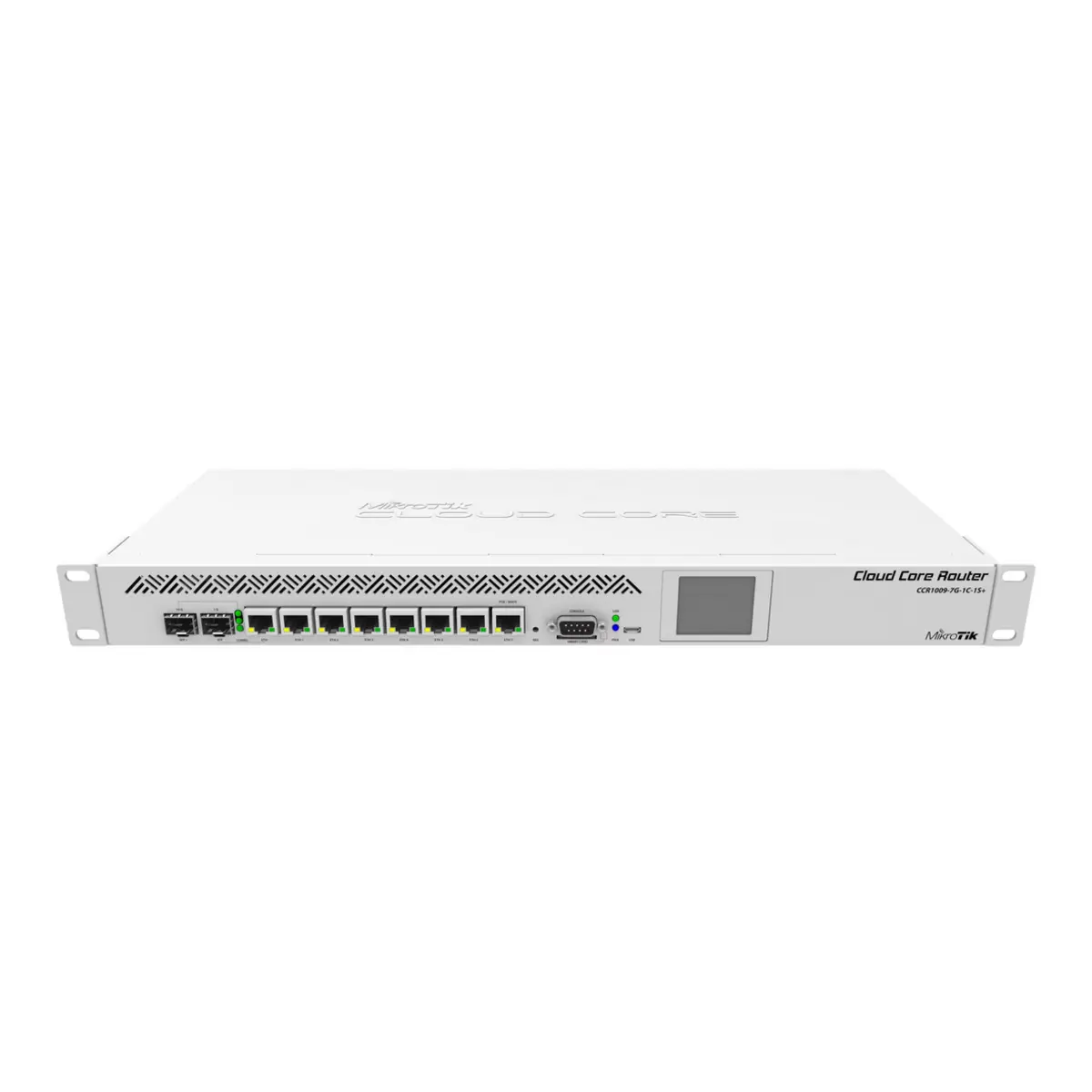 Gigabit Ethernet,1x Combo port SFP or Gigabit Ethernet 1xSFP+ cage, 9 cores x 1GHz CPU, 2GB RAM CCR1009-7G-1C-1S+PC