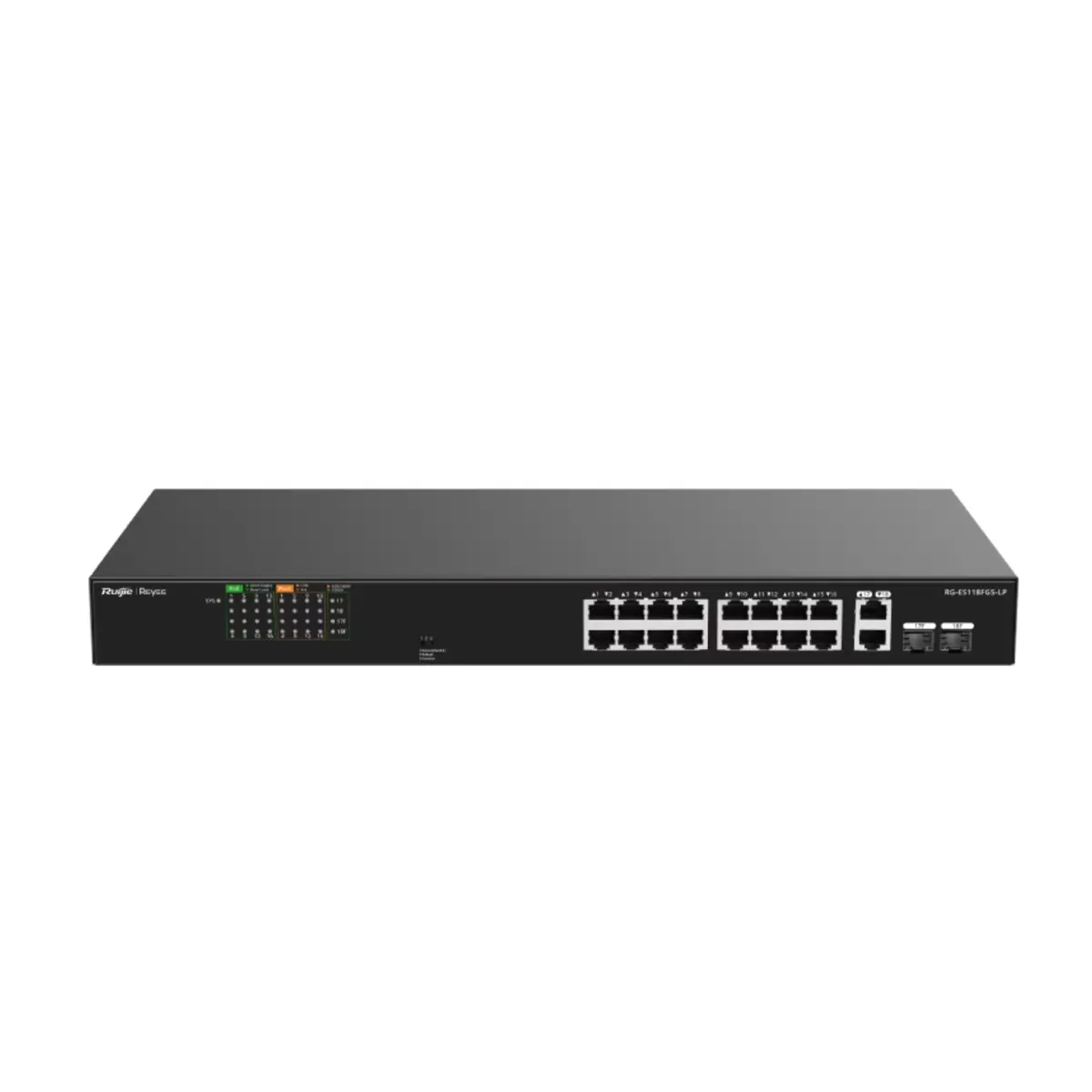 Ruijie Reyee RG-ES118FGS-LP 16-Port 10/100 Mbps with 2-Port Gigabit Unmanaged PoE Switch | Tax Included