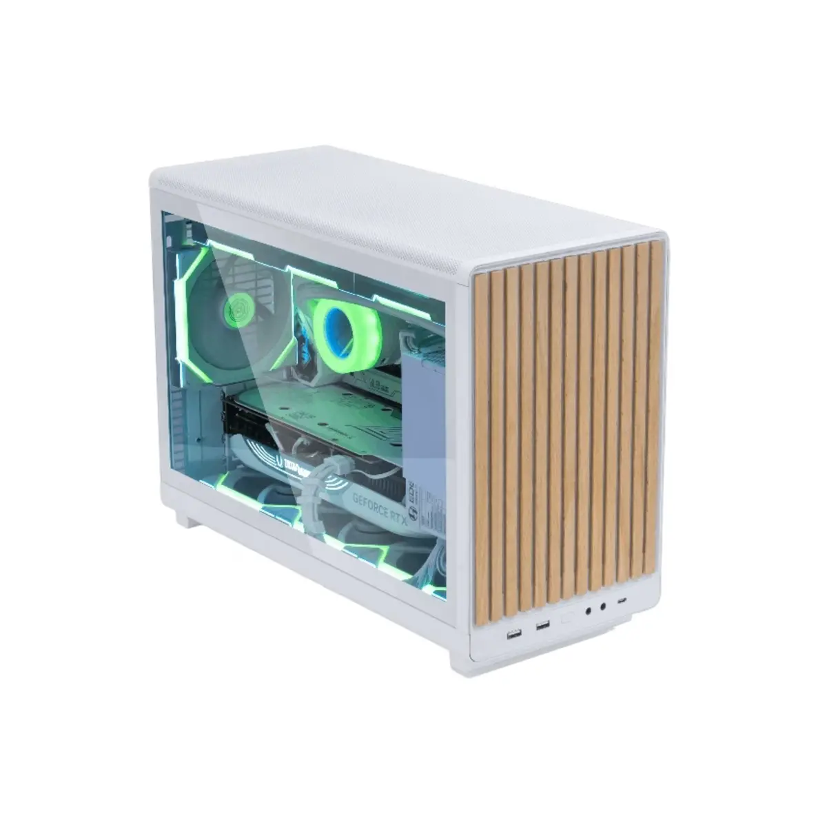 Lian Li Dan A3 mATX Case Wood Edition with Glass Side Panel – White