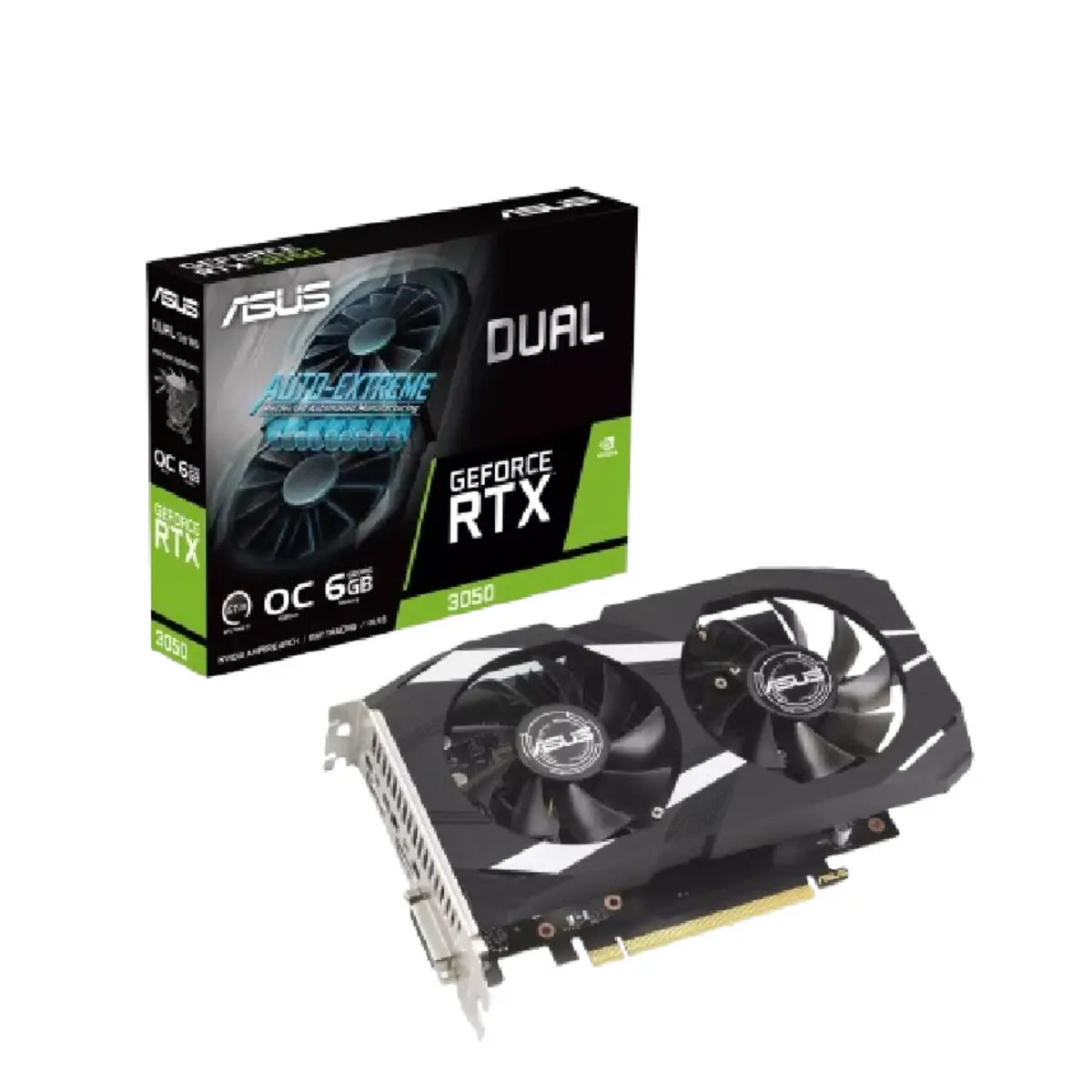 ASUS Dual NVIDIA GeForce RTX 3050 6GB OC Edition Gaming Graphics Card PCIe 4.0, 6GB GDDR6 | DUAL-RTX3050-O6G