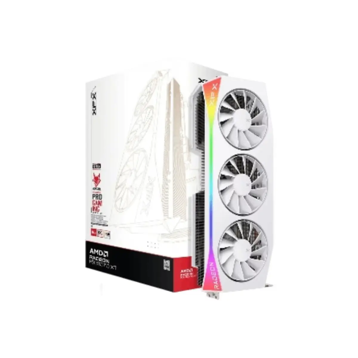 XFX Mercury AMD Radeon RX 9070XT OC White Gaming Edition with RGB | 1 Years Warranty | Tax Included