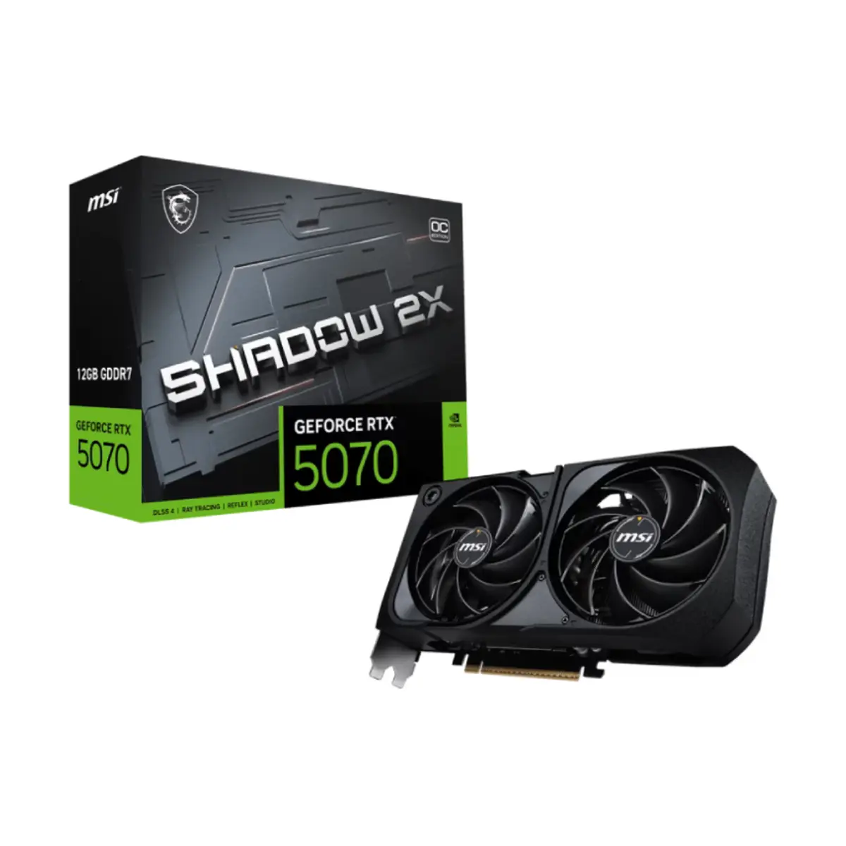 MSI GeForce RTX 5070 12G SHADOW 2X OC 12GB GDDR7 PCI Express 5.0 Graphics Card | 1 Years Warranty