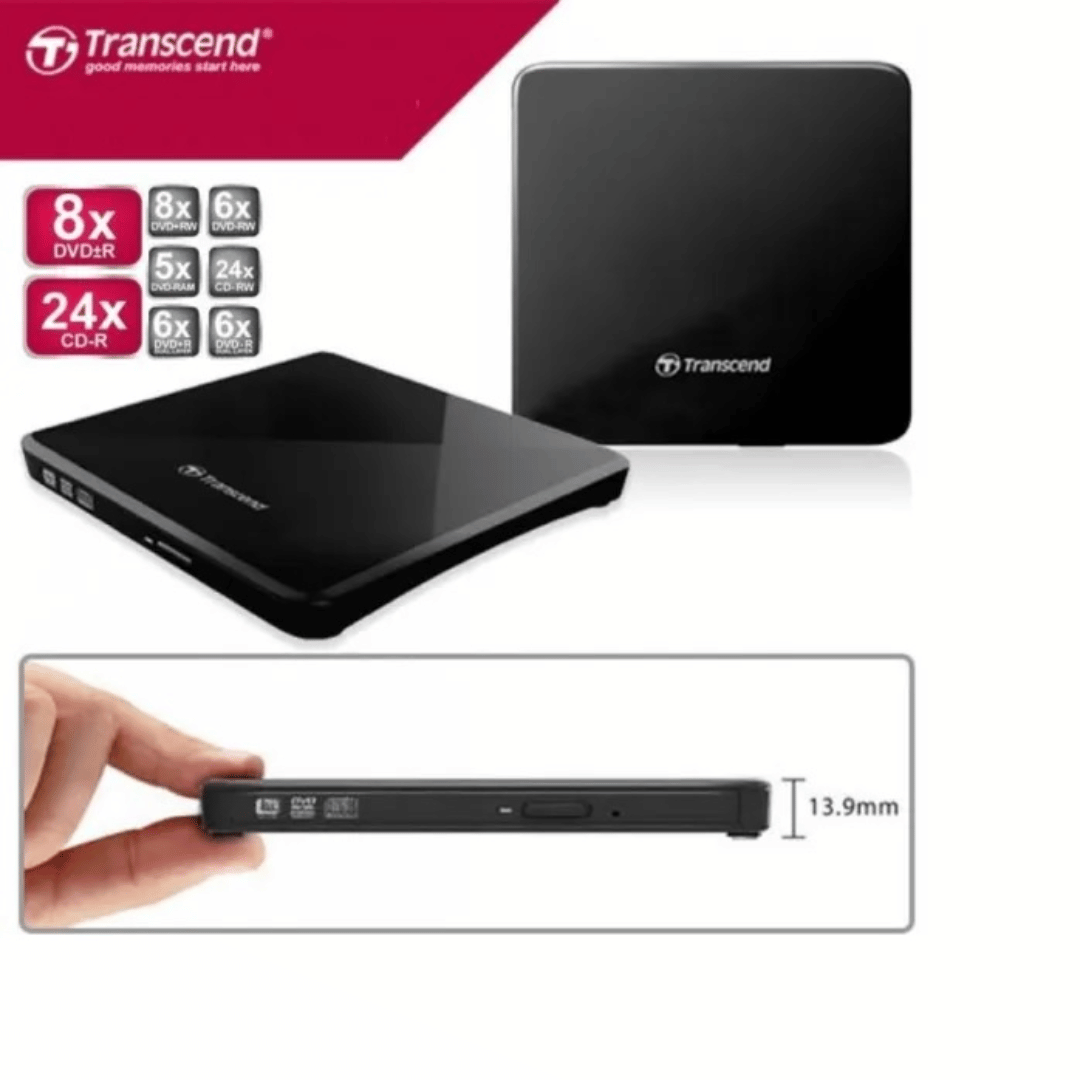 Transcend 8X Extra Slim External Portable DVD Writer image 2