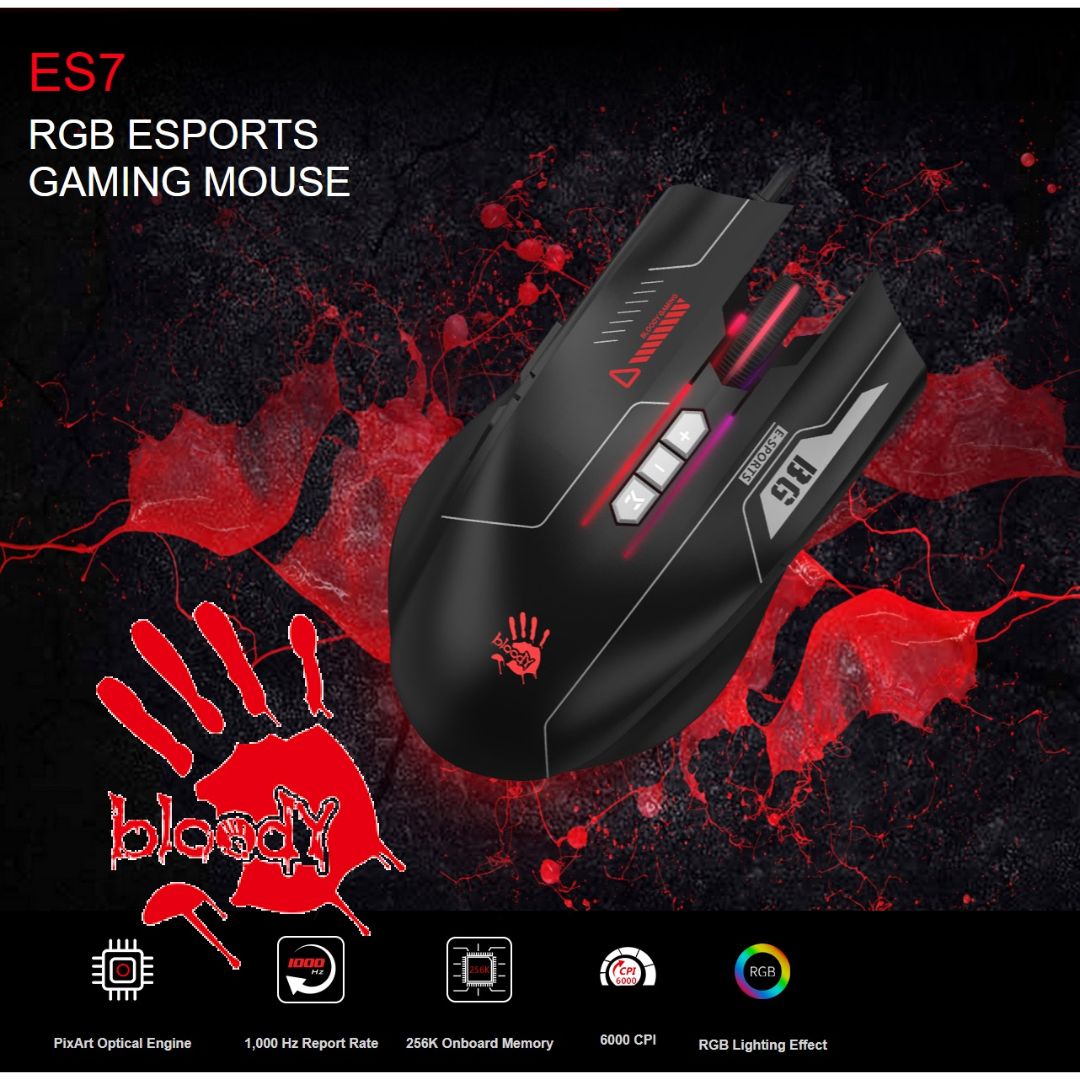 A4Tech Bloody ES7 RGB Esports Gaming Mouse