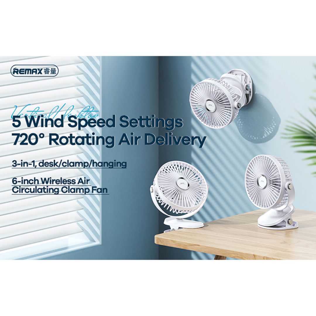 Remax F41 6-inch Wireless Air Circulating Clamp Fan image 2
