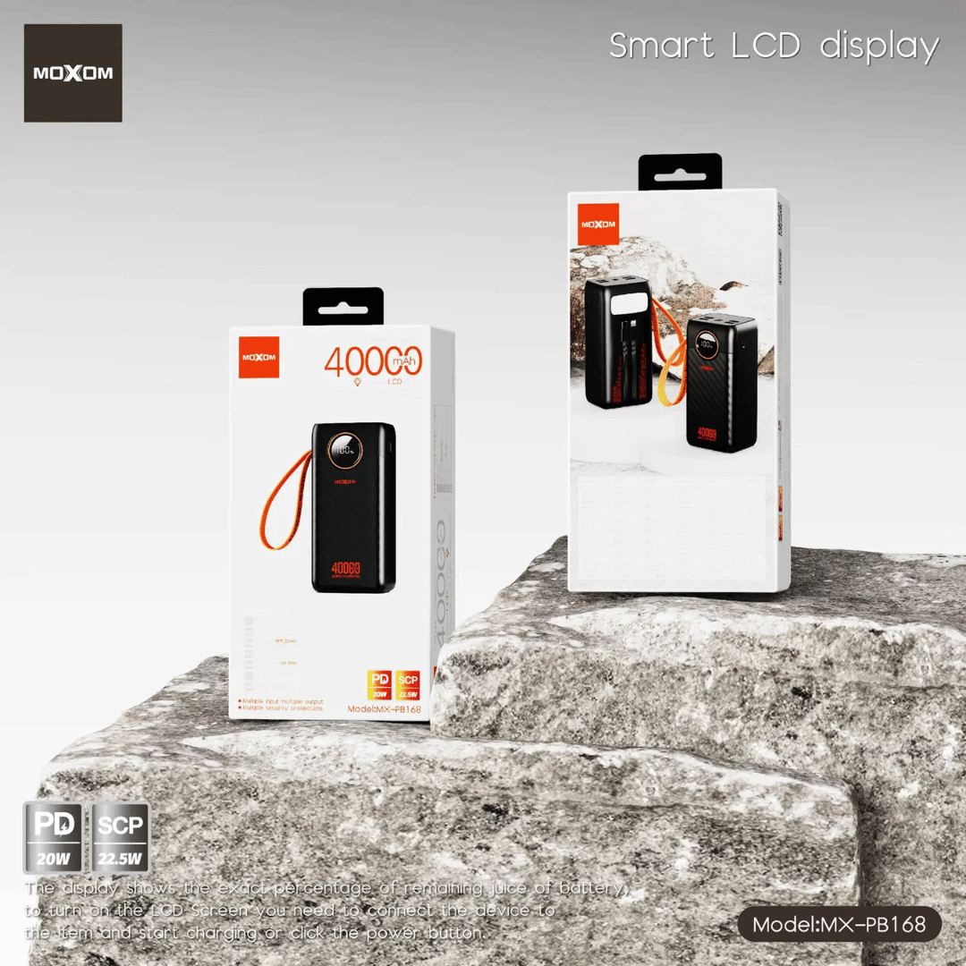 MOXOM MX-PB168 40000mAh Large Capacity Portable Power Bank – Black image 2