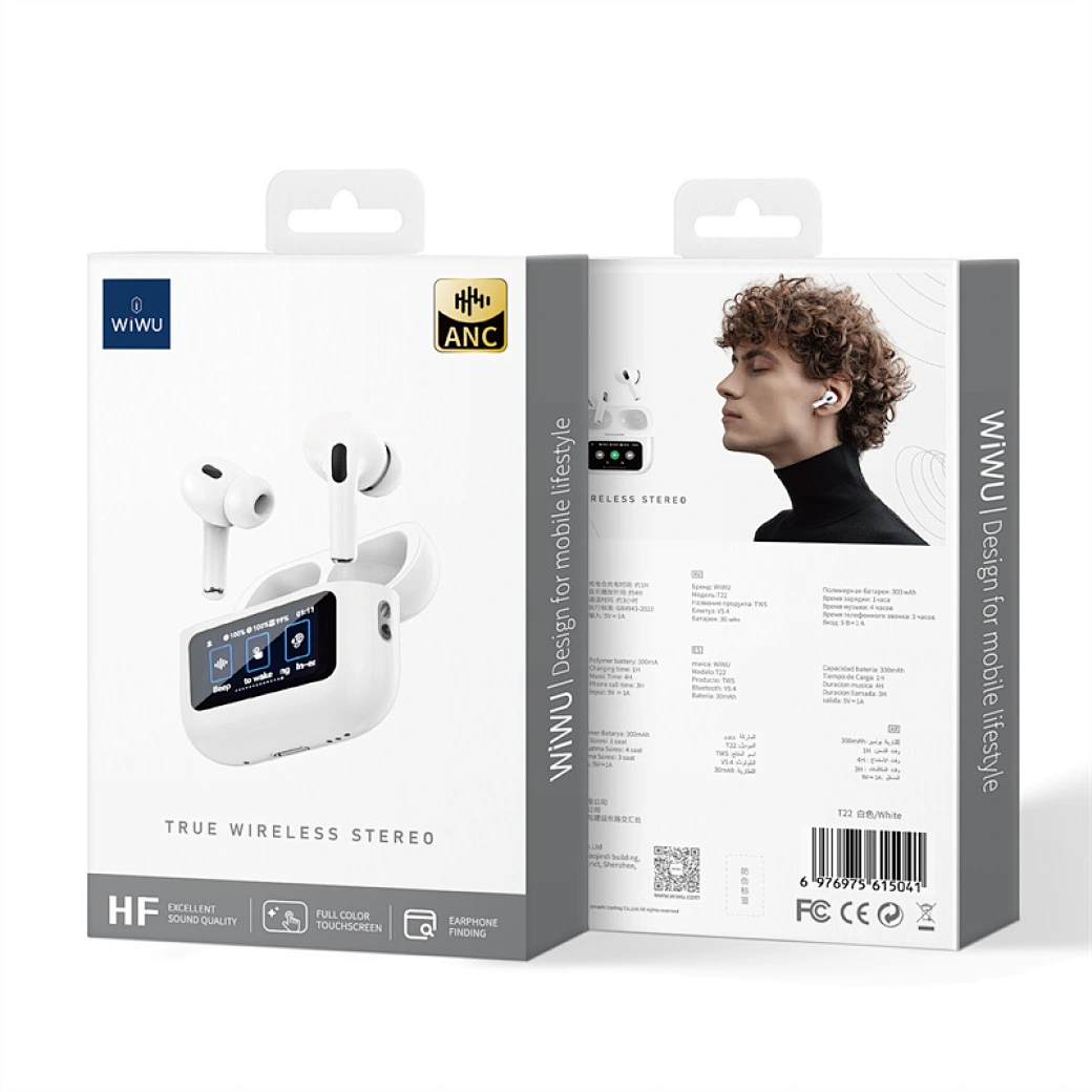 WiWU T22 Wireless Earbuds with Display Bluetooth image 2