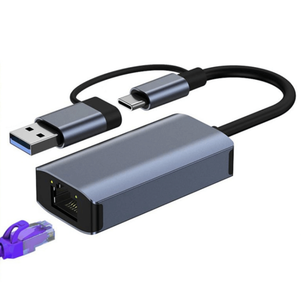 2-in-1 Type-C / USB 3.0 to Gigabit LAN Adapter – BYL-2207 image 3