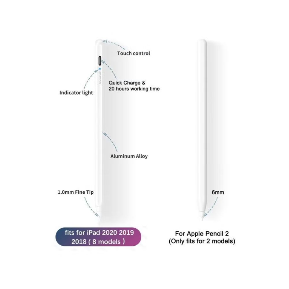 Stylus Pen Superfine Nib Active Capacitive – Silver | Model STY001 image 3