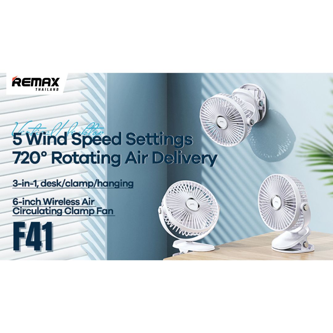 Remax F41 6-inch Wireless Air Circulating Clamp Fan image 4