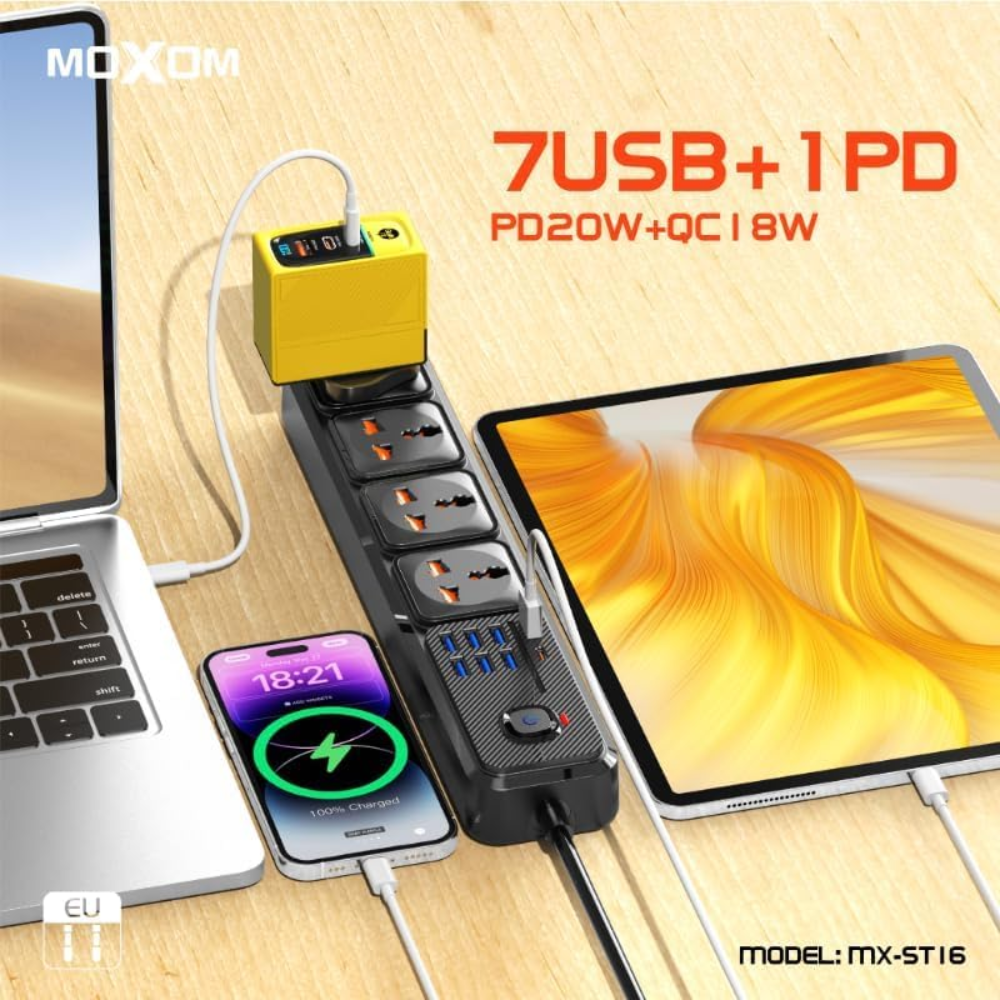 Moxom MX-ST16 12 IN 1 PD Power Strip image 5