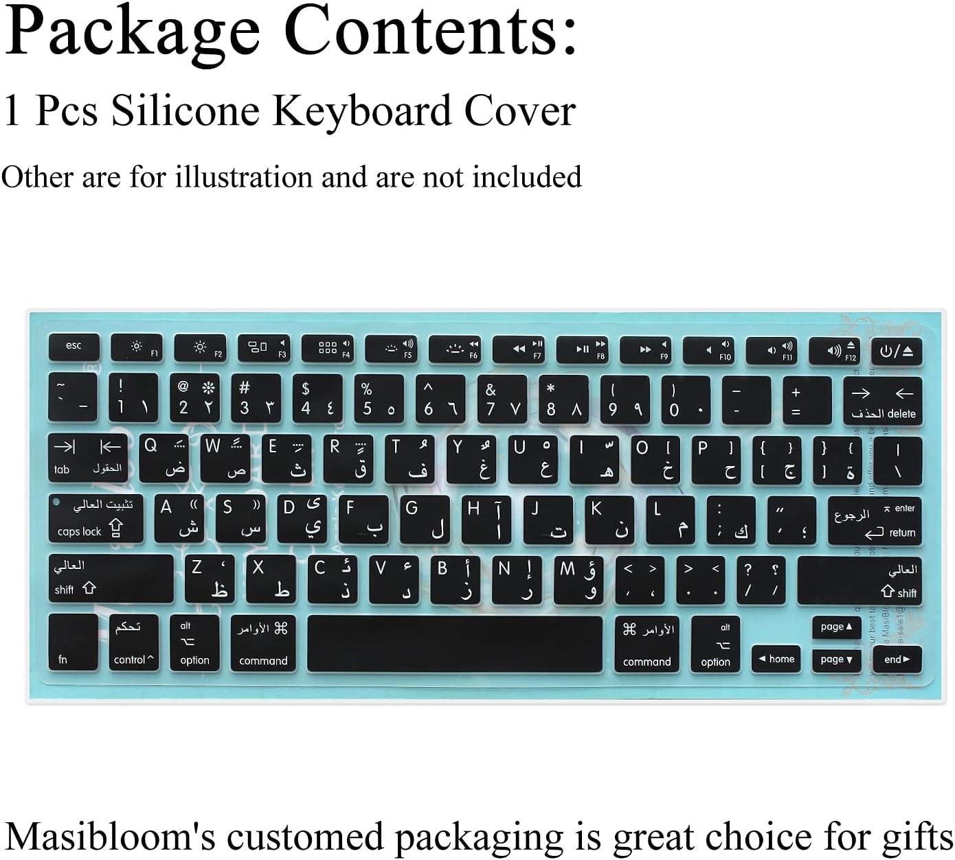 Arabic Language Silicone Keyboard Cover Skin MacBook Air 13” A1932 image 5
