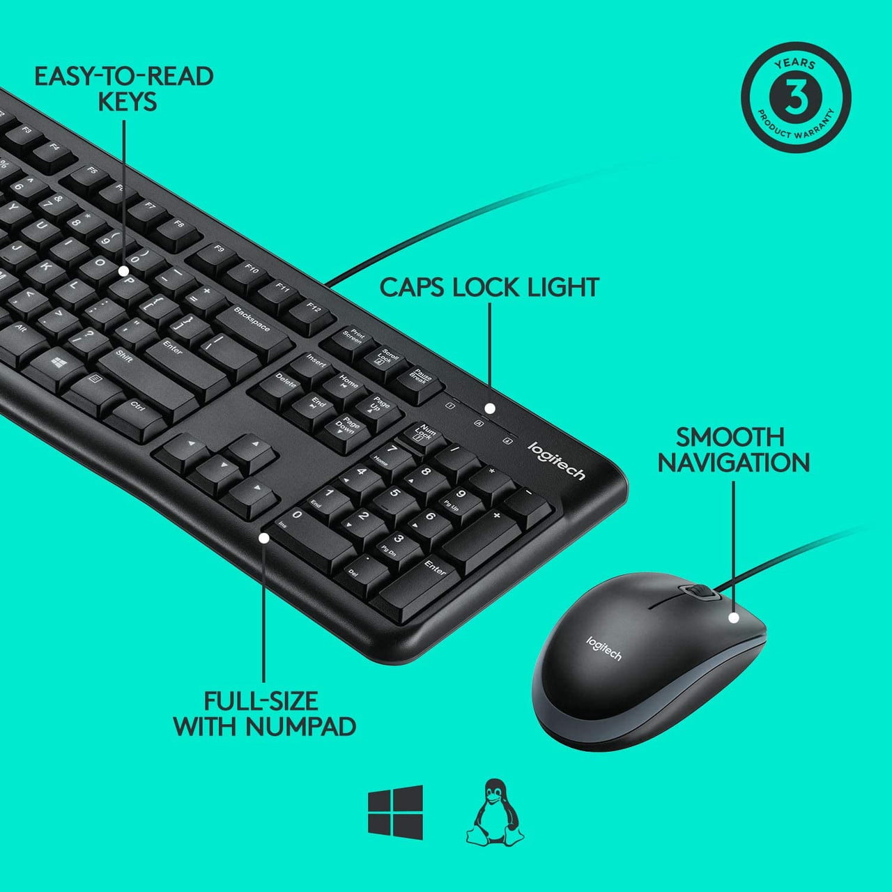 MK120 CORDED KEYBOARD AND MOUSE COMBO image 4