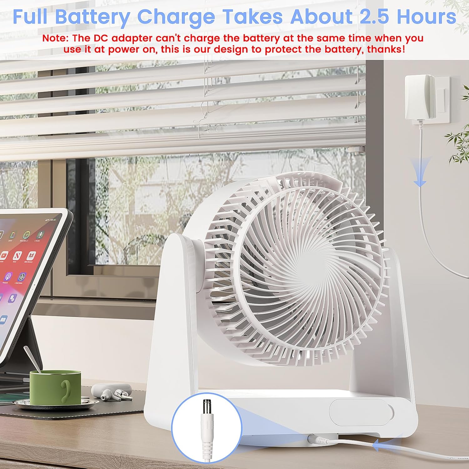 HomBreez 10″ Desk Air Circulator Fan image 6