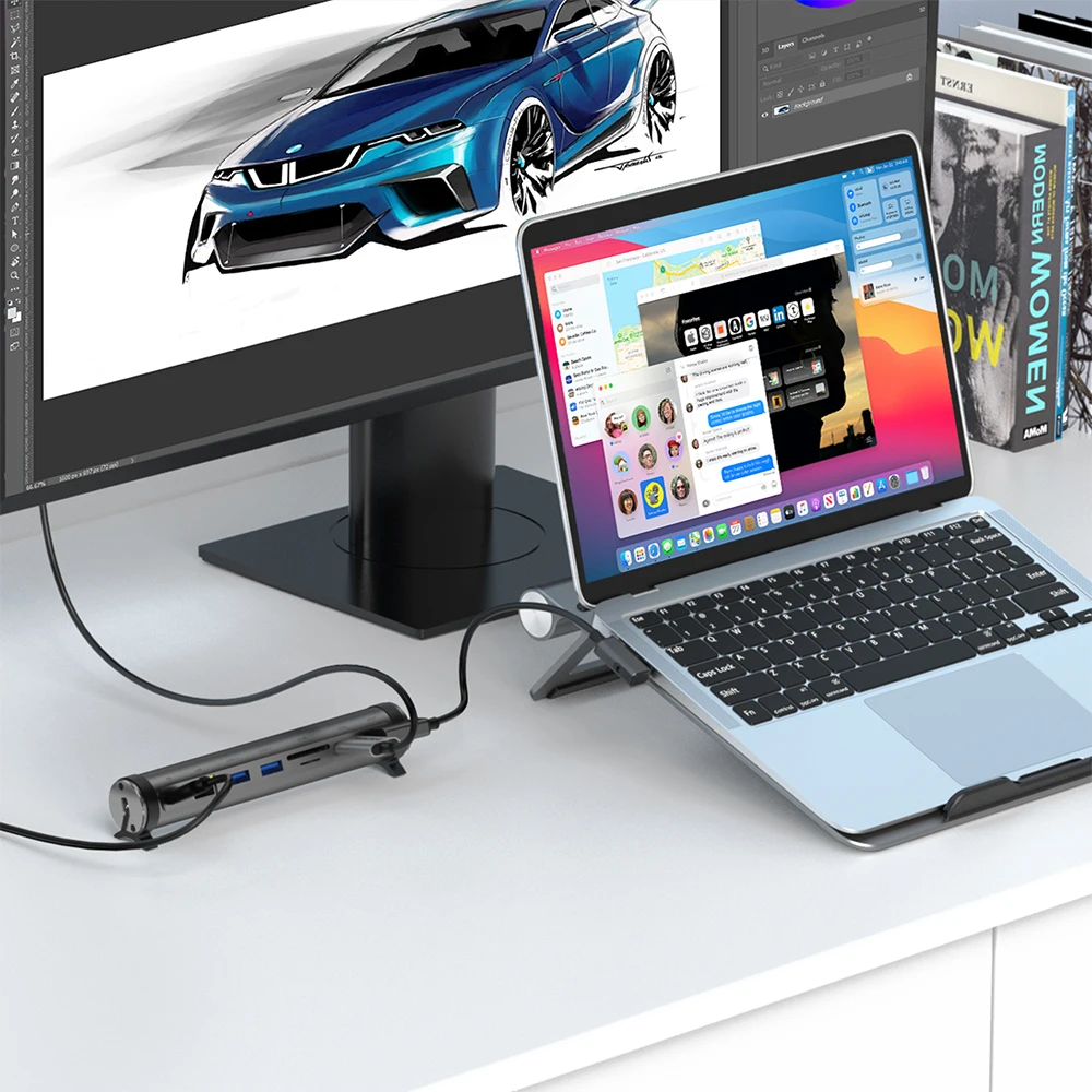 WiWU A821CH Laptop Stand With Docking Station image 5