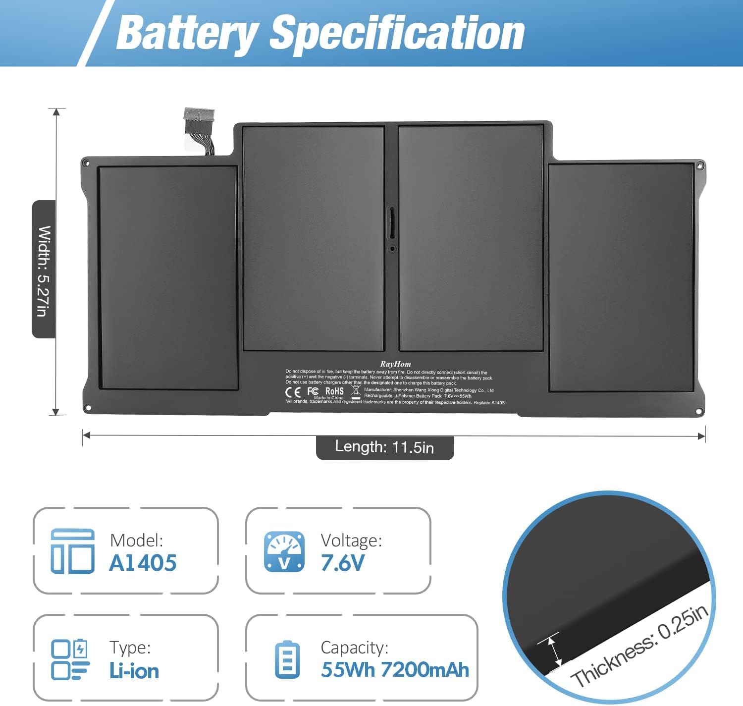 MacBook Air 13″ (Late 2010-2017) Battery image 9
