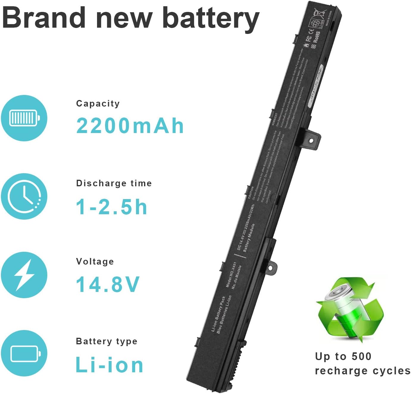 BATTERY ASUS A41N1308 image 2