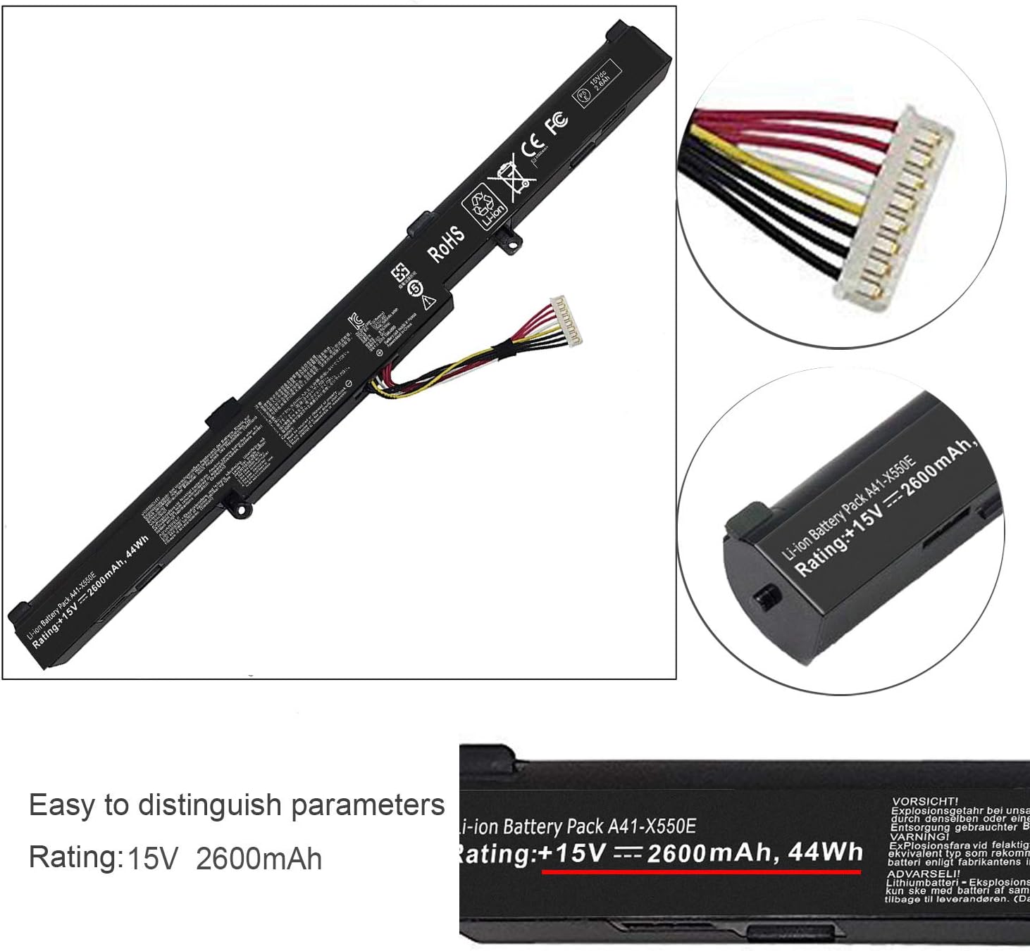 BATTERY ASUS A41-X550E image 4