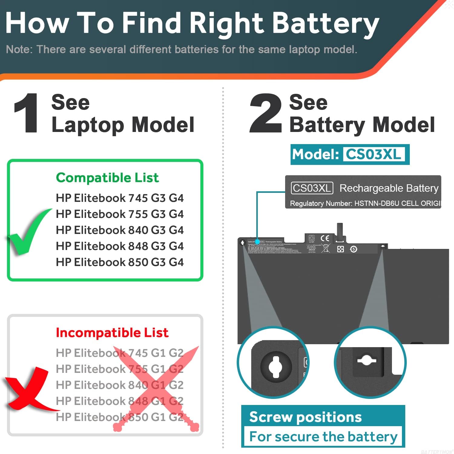 HP Battery CS03XL image 4
