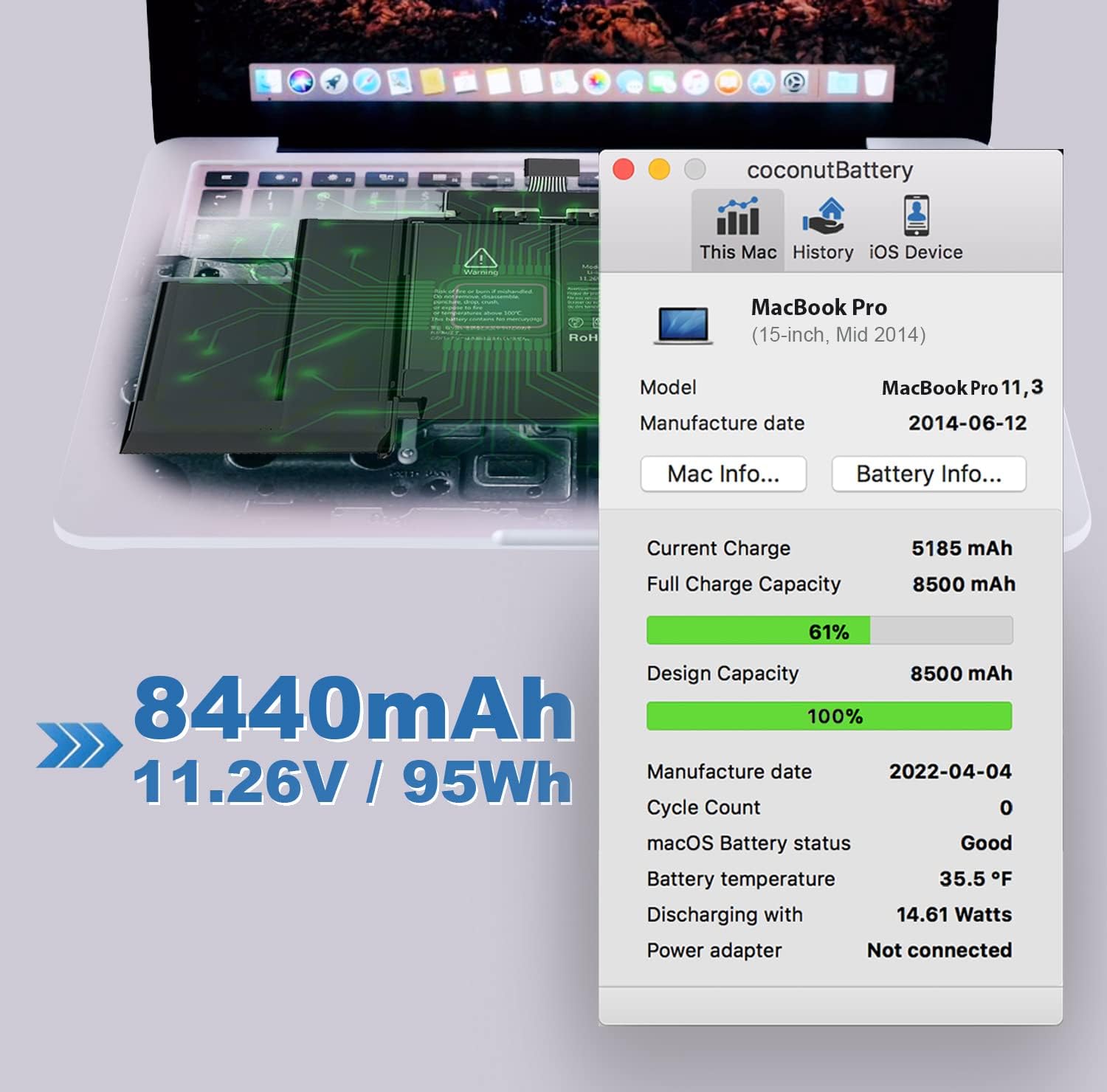 A1398 MacBook Pro Battery (15 Inch 2015) image 4