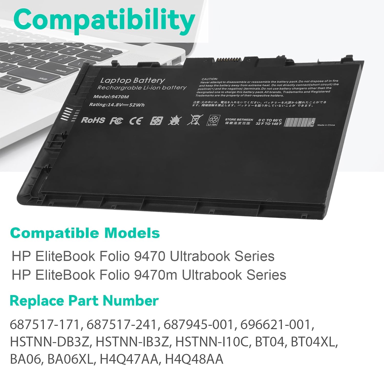 HP Battery BT04XL image 3