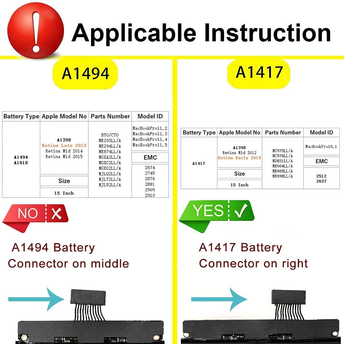 A1398 MacBook Pro Battery Only for (Mid 2012 & Early 2013) 15 Inch image 7