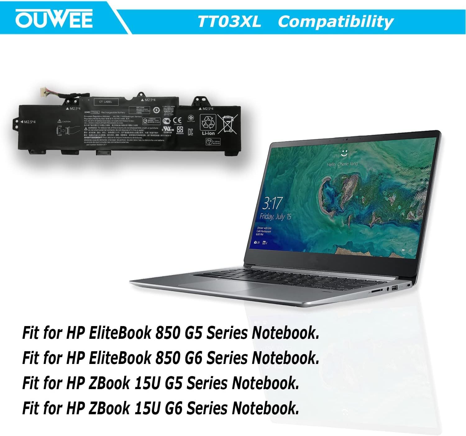 HP Battery TT03XL image 4