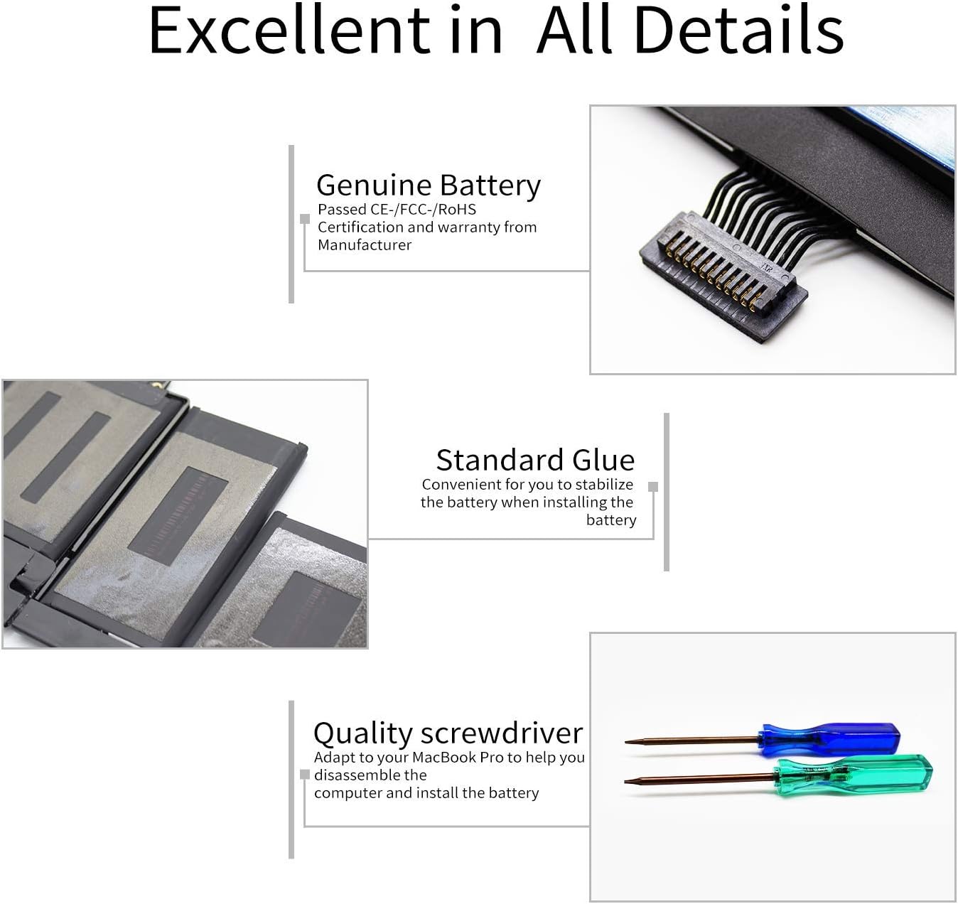 A1398 MacBook Pro Battery Only for (Mid 2012 & Early 2013) 15 Inch image 8