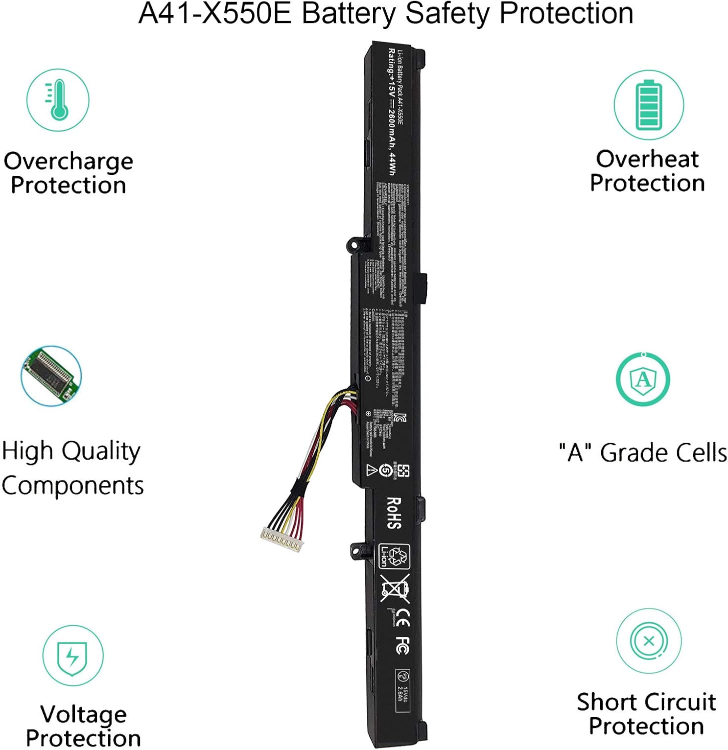 BATTERY ASUS A41-X550E image 3