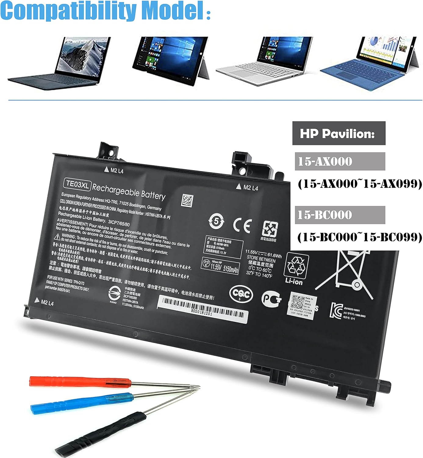 HP Battery TE03XL image 5