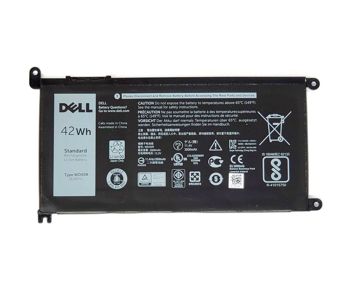 BATTERY DELL WDX0R image 3