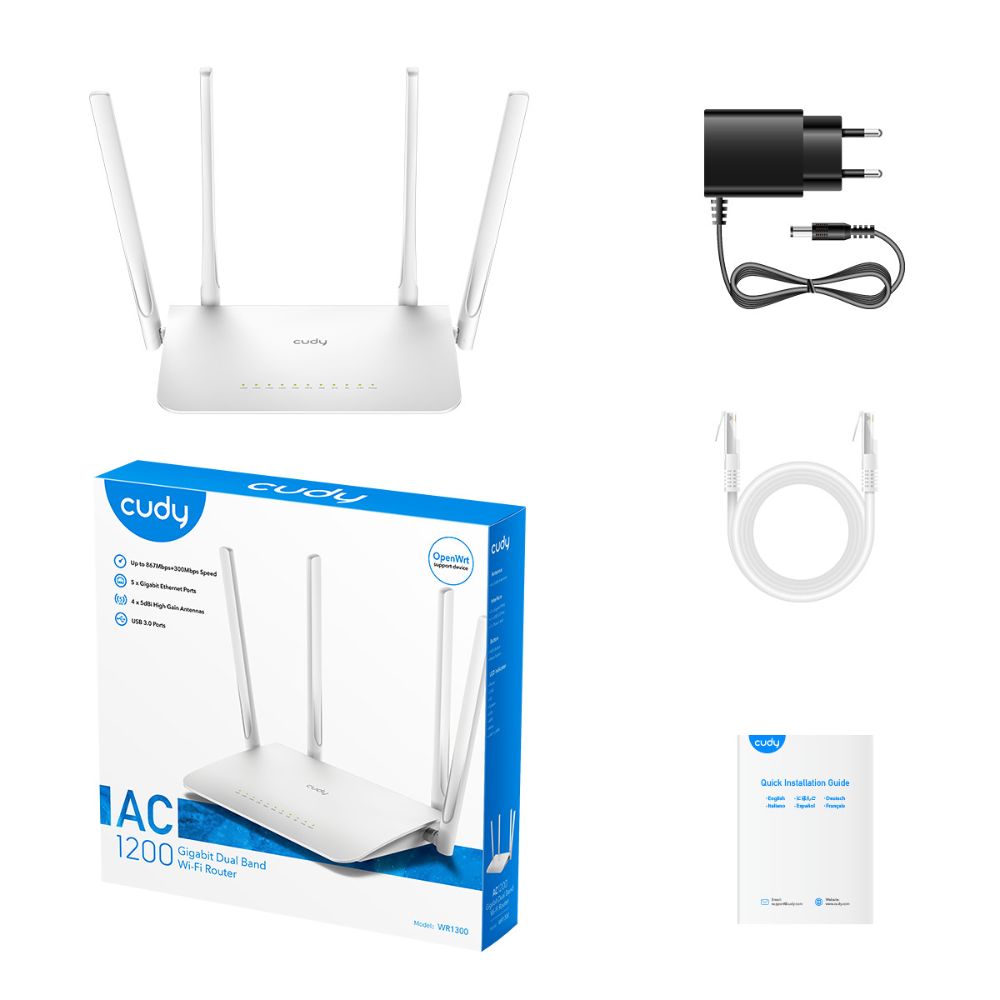 Cudy WR1300 AC1200 Gigabit Dual Band WiFi Router image 2