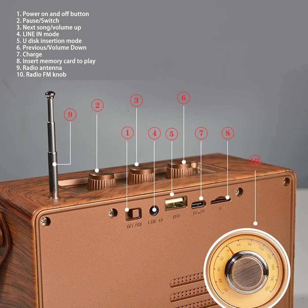 Portable Retro Bluetooth Speaker image 2