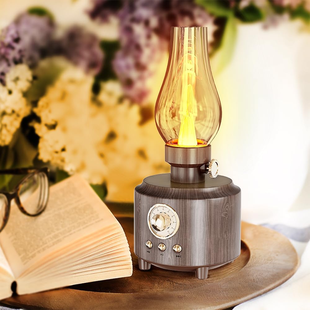 Retro Design Speaker with Flame Light image 2