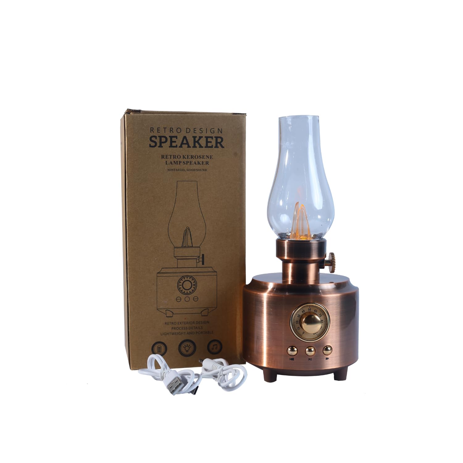 Retro Design Speaker with Flame Light image 5