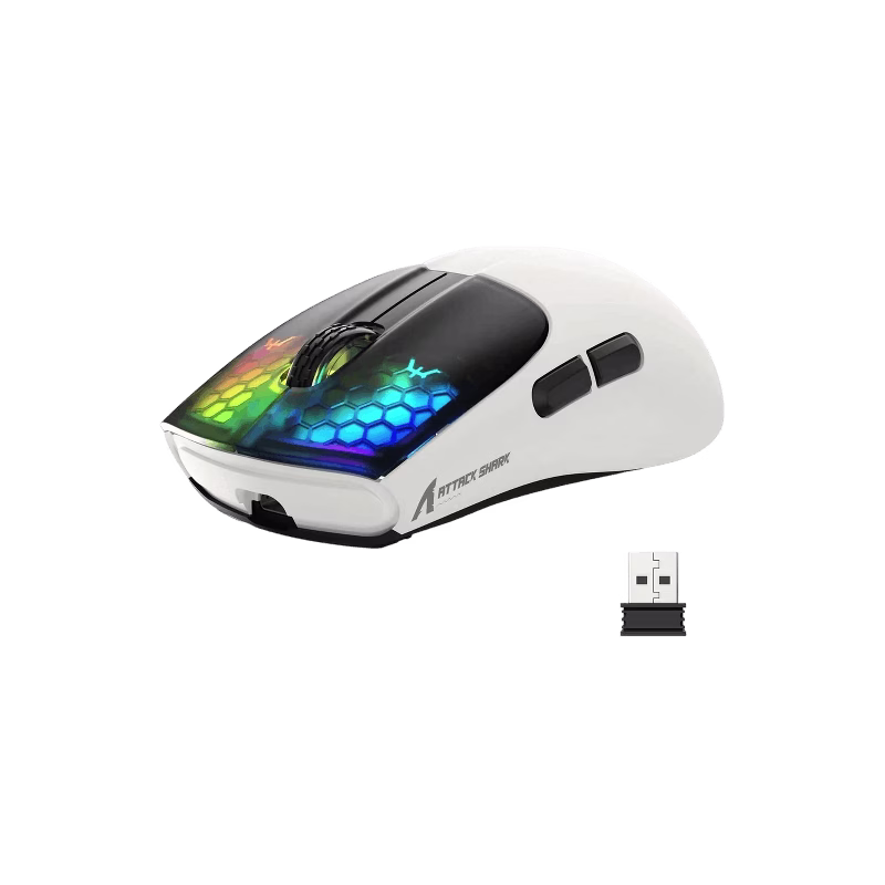 ATTACK SHARK X5 RGB Ultra-Light Wireless White Gaming Mouse | Tax Included