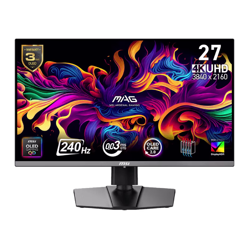 MSI MAG 272UP QD-OLED X24 27″ 4K 240Hz 0.03ms Monitor | 6 Months Warranty